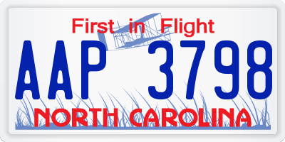 NC license plate AAP3798