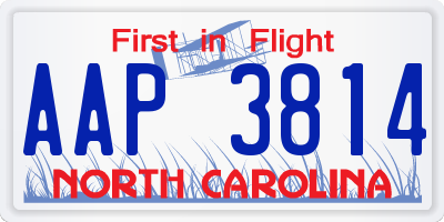 NC license plate AAP3814