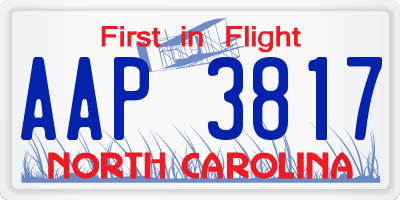 NC license plate AAP3817