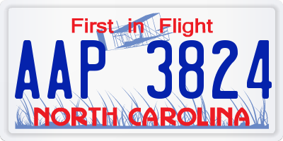 NC license plate AAP3824