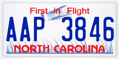 NC license plate AAP3846