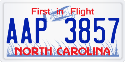 NC license plate AAP3857
