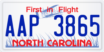 NC license plate AAP3865