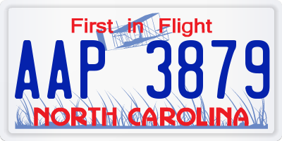NC license plate AAP3879