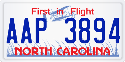 NC license plate AAP3894