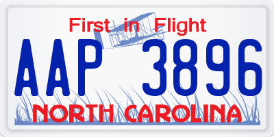 NC license plate AAP3896