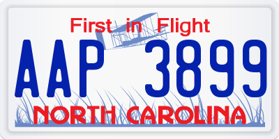 NC license plate AAP3899