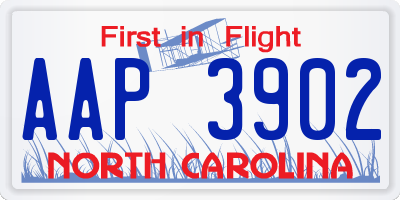 NC license plate AAP3902