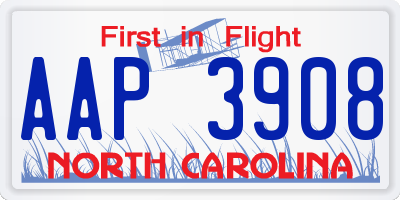 NC license plate AAP3908