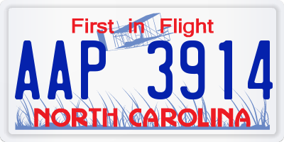 NC license plate AAP3914