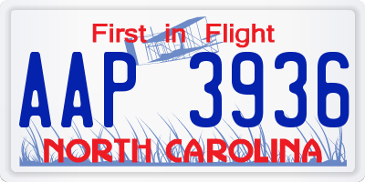 NC license plate AAP3936