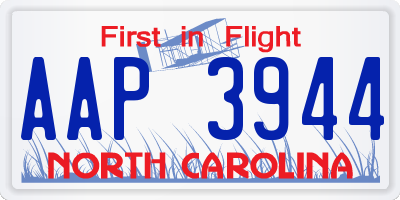 NC license plate AAP3944