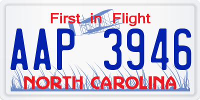 NC license plate AAP3946