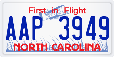 NC license plate AAP3949