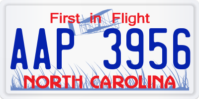 NC license plate AAP3956