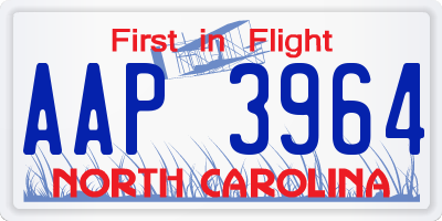 NC license plate AAP3964
