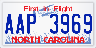 NC license plate AAP3969