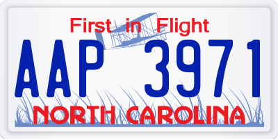 NC license plate AAP3971