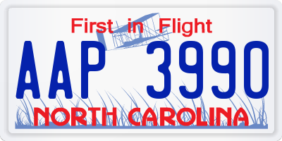 NC license plate AAP3990