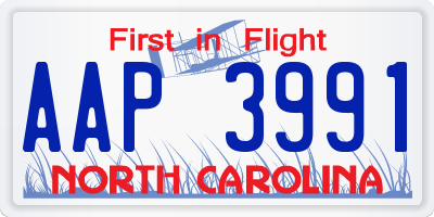 NC license plate AAP3991