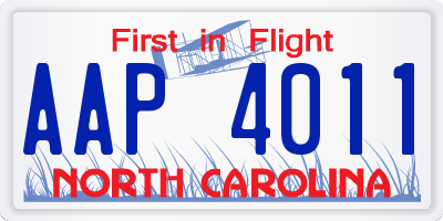 NC license plate AAP4011