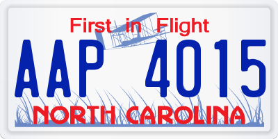 NC license plate AAP4015