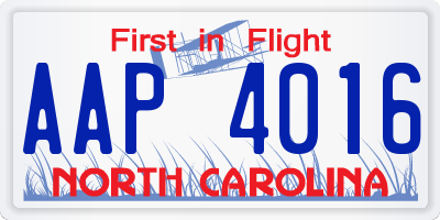 NC license plate AAP4016