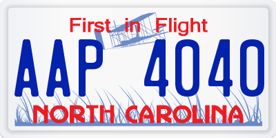 NC license plate AAP4040