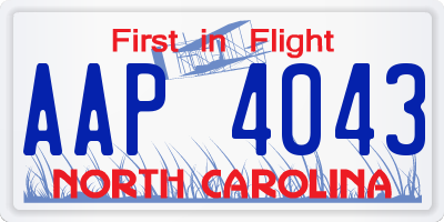 NC license plate AAP4043