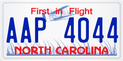 NC license plate AAP4044