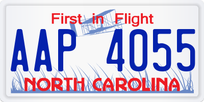 NC license plate AAP4055