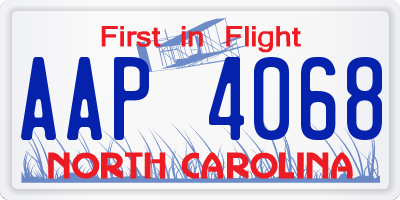 NC license plate AAP4068
