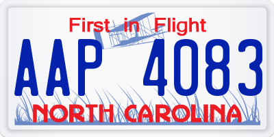 NC license plate AAP4083