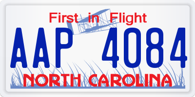 NC license plate AAP4084