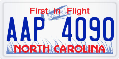 NC license plate AAP4090