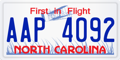 NC license plate AAP4092