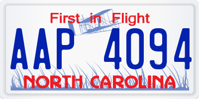 NC license plate AAP4094