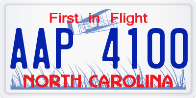 NC license plate AAP4100