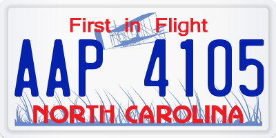 NC license plate AAP4105