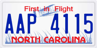 NC license plate AAP4115