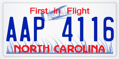 NC license plate AAP4116
