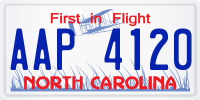 NC license plate AAP4120