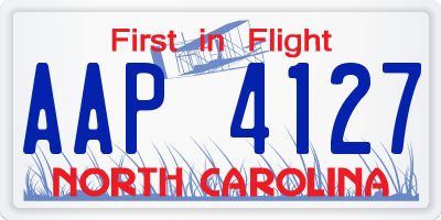 NC license plate AAP4127