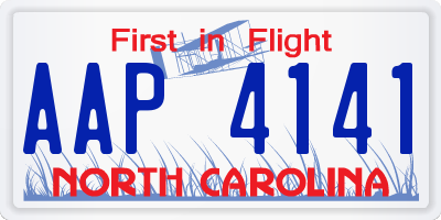 NC license plate AAP4141