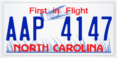 NC license plate AAP4147
