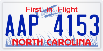 NC license plate AAP4153