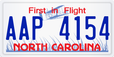 NC license plate AAP4154