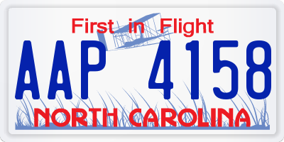 NC license plate AAP4158