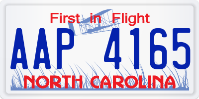 NC license plate AAP4165