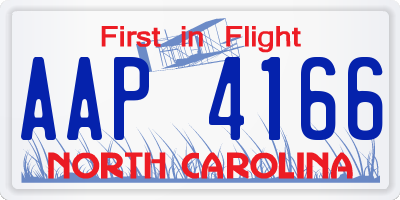 NC license plate AAP4166